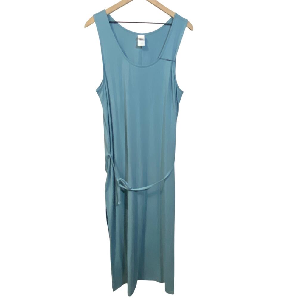 Lolë NWT Slate Blue Luisa Dress Casual Lightweight Summer Maxi with Slit Sz XXL
